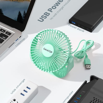 Gaiatop Usb Desk Fan, 3 Speeds Portable Small Fan With Strong Airflow, 5.5 Inch Quiet Table Fan, 90° Rotate Personal Cooling Fan