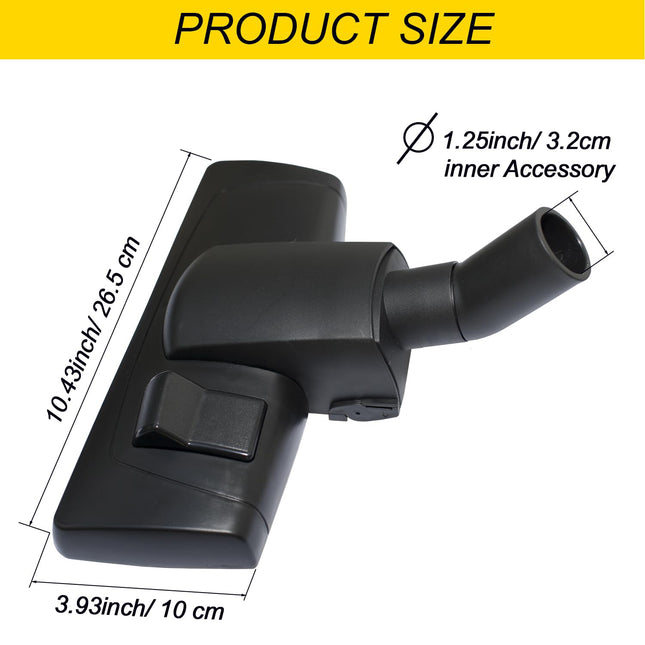 Vacuum Floor Brush Head 1.25 Plus 2 12 Inch Vacuum Hose Adapter Compatible With Shop Vac Vacuum Cleaner Attachments For Low Carpet, Area Rugs & All Floors Floor Brush Head