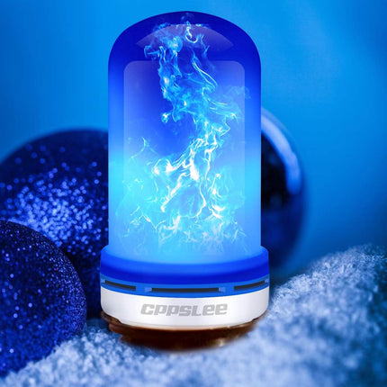 CPPSLEE LED Flame Light Bulbs, 4 Modes Flickering Light Bulbs, E26 Base Fire Flame Bulb, Christmas Decorations Outdoor Indoor, Christmas Light Bulbs (Blue, 4 Pack)