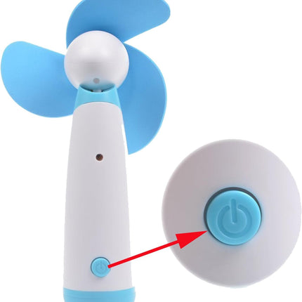 Ogrmar Mini Handheld Fan Personal Fan Battery Soft Foam Blades Powered For Home And Travel 2Pc Blue 2