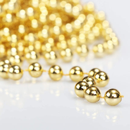 31 Feet Christmas Beaded Garland Shiny Beads Strand for Christmas Tree, Valentine, Exhibition, Wedding, Costume, DIY Decoration (Gold-31ft)