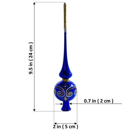 Smile Glass Christmas Mini Tree Topper (Blue, Glossy)