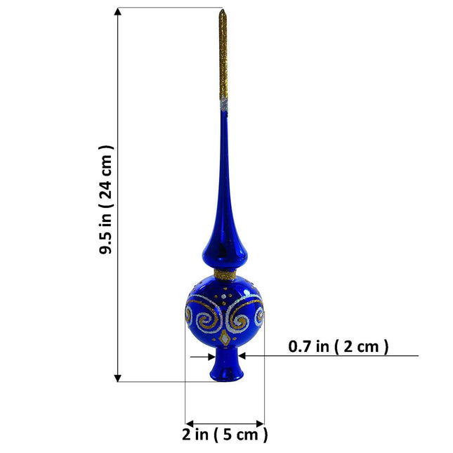 Smile Glass Christmas Mini Tree Topper (Blue, Glossy)