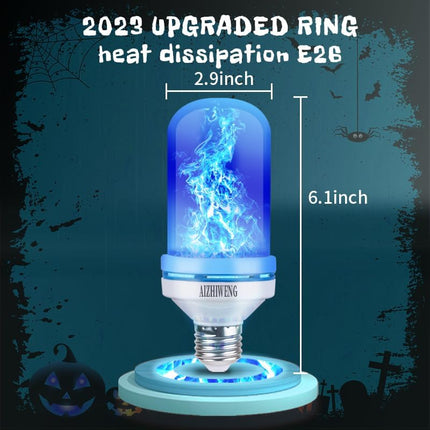 LED Flame Light Bulbs, 4 Modes Fire Light Bulbs, E26 Base Flame Bulb, Christmas Decorations Outdoor Indoor Home, Christmas Lights Bulbs (Blue, 4 Pack)
