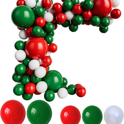 Red Green and White Balloon Garland for Birthday Baby Shower Wedding Graduation Christmas Party Decoration