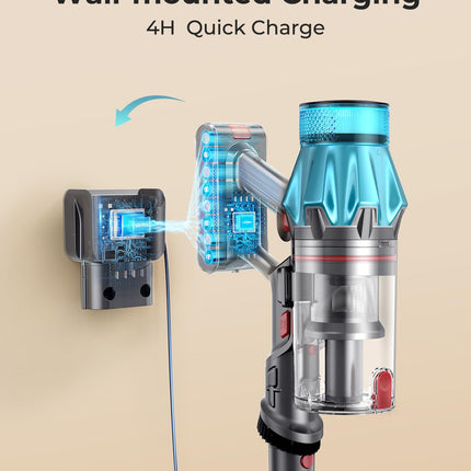Laresar Cordless Vacuum Cleaner, 550W45Kpa Stick Vacuum Cleaner With Touch Screen, Up To 60Mins Runtime, Antitangle Vacuum Cleaner With Charging Station For Carpet, Hard Floor, Pet Hair Latest