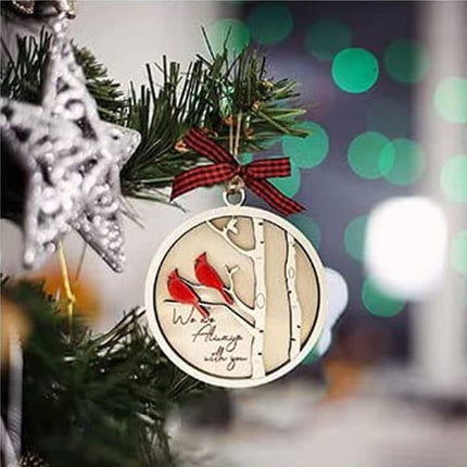 Cardinal Christmas Tree Ornaments,Red Cardinals Memorial ,It's a Visitor from Heaven,I am Always with You in Memory of Loved One Christmas Ornaments,Cardinal Bird Tree Topper Decorations (b)