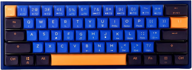 BOYI Wired 60% Mechanical Gaming Keyboard,61 Pro Mini RGB Tri-Mode PBT XDA Keycaps NKRO Programmable Wireless Keyboard for Gaming and Working(Horizon Blue Color,Gateron Red Switch)
