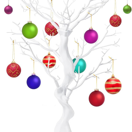 Christmas Artificial Tree Branch, 23 Inch White Manzanita Wedding Centerpiece, Decorative Ornament Display Tree, Tabletop Artificial Tree for Christmas Birthday Party Home Decor