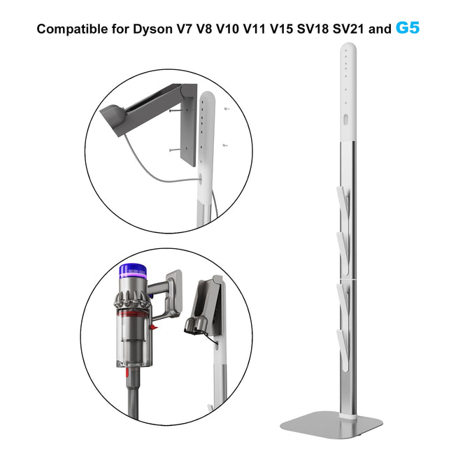 Vacuum Stand Holder Storage Station Compatible For Dyson V7 V8 V10 V11 V12 V15 G5 Sv18 Sv21, Compatible For Dyson Handheld Cordless Central Vacuum Installation Parts