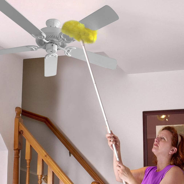 Evelots Ceiling Fan Duster Microfiber Cleaner Brush With Reach Up To 9 Ft Yellow