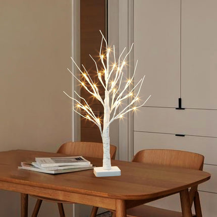 Vanthylit Lighted Birch Tree Battery Powered Tabletop Tree Decorations for Home Mantle Party Christmas Decorations (22 Inch)