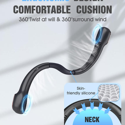 Bladeless Neck Fan, Portable, Rechargeable, Personal And Hands Free Around The Neck Fan, 3 Speeds 4000Mah Battery Operated Wear