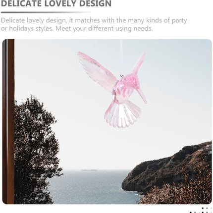 VILLCASE 6pcs Crystal Bird Pendant Clear Christmas Ornaments Home Decorations Christmas Decorations Hummingbird Decor Ceiling Hanging Decor Home Pendants Modeling Ornament Acrylic