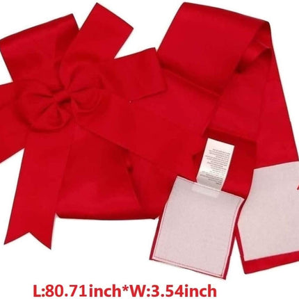 4 PCS Cabinet Door Festive Ribbons and Bows Decoration Holidays, Red