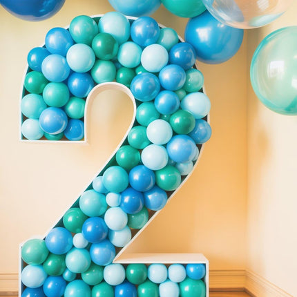 Funhot Teal Blue Balloons Set, 60PCS Turquoise Blue Balloon, 12Inch Pastel Blue Pearl White Latex Balloons Metallic Blue Balloon for Birthday Baby Shower Shark Sea Ocean Party Decorations