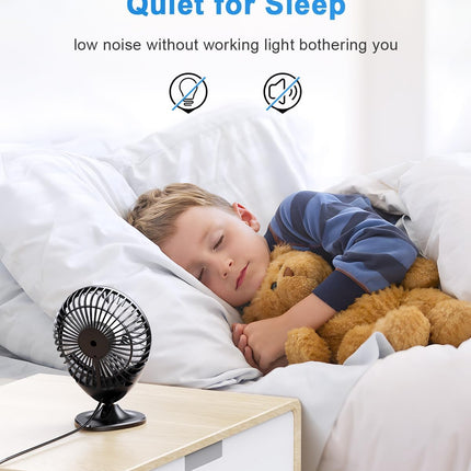 Aluan Desk Fan Small Quiet Usb Fan Portable For Travel 3 Speeds Powerful Desktop Fan 75°Head Rotation Table Fan Personal Mini Fan