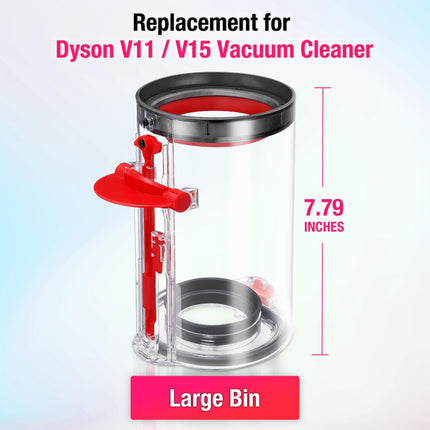 d Dust Bin For Dyson V11 V15 Sv14 Sv15 Sv22 Vacuum Cleaner Canister, For Large Bin Part No. 97005001 And Part No. 96544301