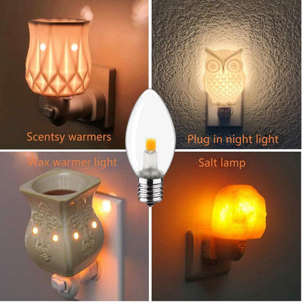 Night Light Bulb – C7 E12 LED Bulbs – Candelabra, 0.6 Watt Equivalent 7W Incandescent Bulb, Warm White 2700K, Window Candles & Chandeliers Replacement Bulb, 6 Pack
