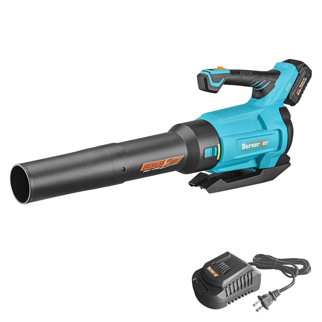Berserker 20V Leaf Blower Cordless 4.0Ah Battery Operated and Fast Charger Included,Powerful 450CFM 110MPH Electric Powered Handheld Variable-Speed Yard Blower for Lawn Care,Snow Blowing,Dust Cleaning