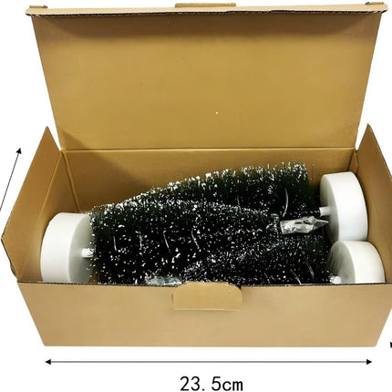 Bottle Brush Christmas Trees, Set of 3 Bottle Brush Trees with LED Lights for Christmas Decor, Mini Christmas Tree for Tabletop,Christmas Decorations Indoor,Green Frosted Sisal Trees Xmas Decor