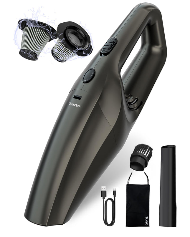Tanyo Handheld Car Vacuum Cordless, Car Vacuum With Best Suction And 14000Pa Brushless Motor, Portable Rechargeable Mini Hand Held Vacuum Cleaner With Hepa Filter For Home, Office, Car, Pet, Dust