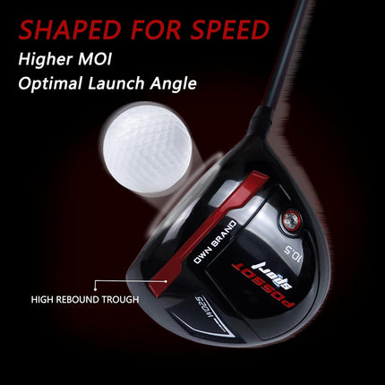 POSSOT Golf Driver, Titanium Golf Drivers for Men Right Handed 10.5 Degrees of Loft, 45 Inch Driver Golf Club Available in Regular and Stiff Graphite Shaft, 470CC