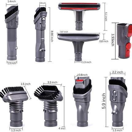 Attachments Tools Kit For Dyson V6 V7 V8 V10 Dc16 Dc24 Dc33 Dc34 Dc35 Dc39 Dc44 Dc58 Dc59 Dc62 Dc74 Cordless Vacuum Cleaner, Home Cleaning Tools Brush Kit Accessories 5 Pack