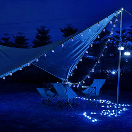 Outdoor String Lights Battery Operated 33FT 50LED Patio Lights Waterproof 8Modes Remote Indoor Twinkle Fairy Christmas Lights for Outside Party Wedding Bedroom Xmas Tree Halloween Decorations-Blue
