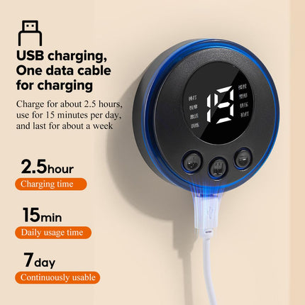 HAUSHUT Electric USB Rechargeable EMS Mini Cervical Vertebra Patch Gel Butterfly Massager Pad Stimulator for Muscle Neck Back Legs Body Pain Relief and Shoulder Relaxing Therapy Machine Tool Black