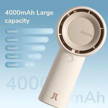 Jisulife Handheld Portable Turbo Fan 16H Max Cooling Time], 4000Mah Usb Rechargeable Personal Battery Operated Mini Small Pocket