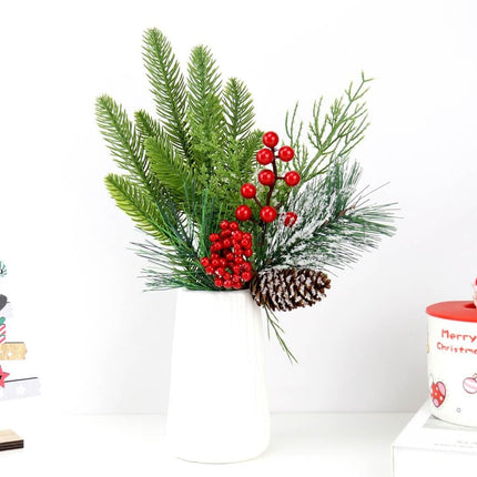 100 Pcs Artificial Pine Branches, Christmas Tree Filler Branches Green Plants Faux Pine Needle Branches Christmas Greenery Pine Picks Evergreen Pine Stems for Christmas Tree Garland Wreath Decorating