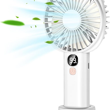 Mini Hand Held Fan Portable, Rechargeable Battery Operated Handheld Fan With Base,410 Hours,5 Speeds Personal Desk Table Fan