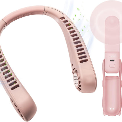 Handheld Mini Fan And Portable Neck Fan, Portable Usb Rechargeable Small Pocket Fan, Wearable Personal Fan,Battery Operated Fan
