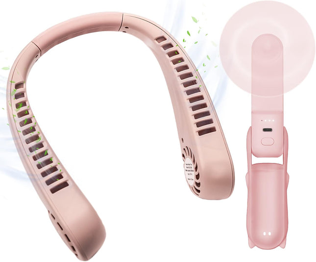 Handheld Mini Fan And Portable Neck Fan, Portable Usb Rechargeable Small Pocket Fan, Wearable Personal Fan,Battery Operated Fan