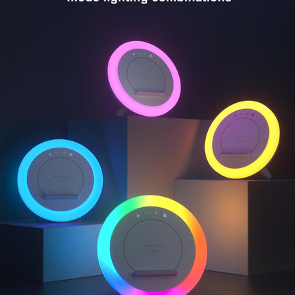 Night Light Bluetooth Speaker,Wireless Charger Stand LED Music Lamp,Color Changing Modern Bluetooth Lamp, Best Teenage Girls Boys s/Christmas s for Teen (6.6inch)
