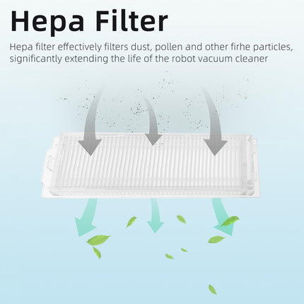Parts Compatible With Robot Vacuum Cleaner Wvcr200S Accessories, 2 Main Brushes, 6 Hepa Filters, 8 Side Brushes Attachment Spare Pack