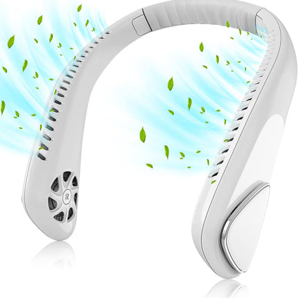 Labeol Portable Neck Fan, 6000Mah Battery Wearable Personal Neck Fan, Rechargeable Bladeless Neck Fan 360° Surrounding Wind
