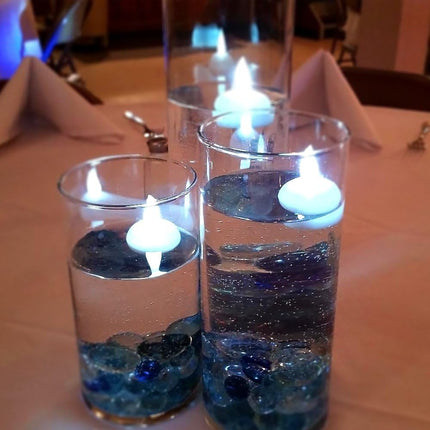 Novelty Place 24Pcs Waterproof Flameless Floating Tealights, LED Floating Candles Cool White Flickering Tea Lights - Battery Operated Candles Decoration for Wedding, Christmas, Party, Pool, Pond