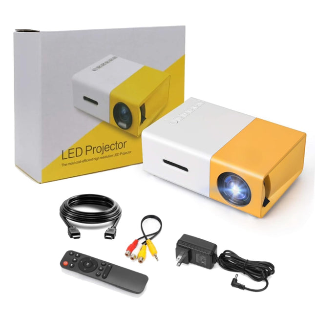 Technoview Pro Mini Portable LED Projector with Multiple Interfaces Like AV Audio USB HDMI Micro SD Film Projector for Children's Home Cinema Compatible with Smartphone/Laptop/PS4/Firestick