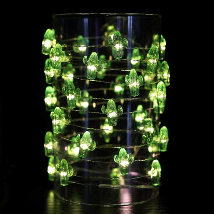Starryfill Tropical Themed Small Cactus USB-Plugin String Lights 0.8"(H) 40 LED with Remote Control and Timer On 13.85ft Copper Wire Warm White Waterproof Warm White for Decorations