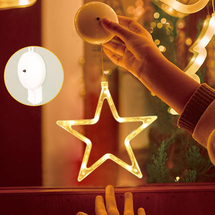 LED Stars Christmas Lights,3 Pack LED Christmas Window Lights,10 LEDs Christmas Decorations with Timer for Window Decoration, Christmas Decoration, Balcony,Party,Wedding,Warm White