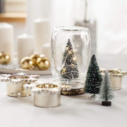 Mini Snow Frost Trees Mini Christmas Tree Plastic Winter Snow Ornaments Tabletop Trees for Holiday Party DIY Room Decor Home Table Top Christmas Decoration Diorama Models 100mm 10 Pcs