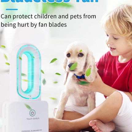 Desk Fan Small Bladeless Personal Fan Quiet Mini Table Fan 12'' Touch Control 4000Mah Rechargeable Portable Fan With 6Colors Led