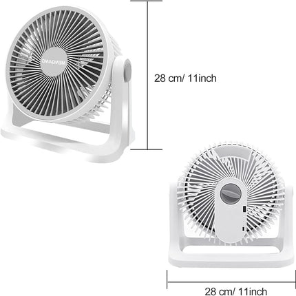 12V Electric Car Cooling Fan 360° Rotatable Dual Heads Air Circulator Fan Manual Rotation 2 Speed. White