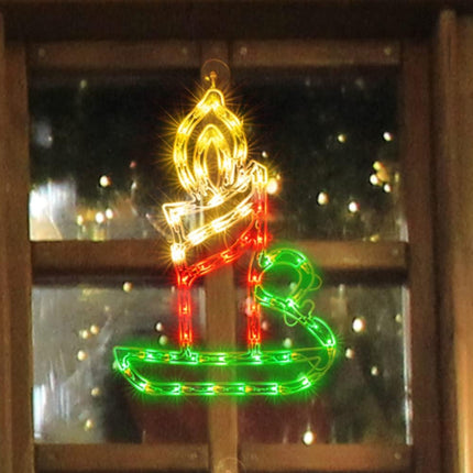 18" 50 Lighted Candle Christmas Light, Window Sculpture Decoration