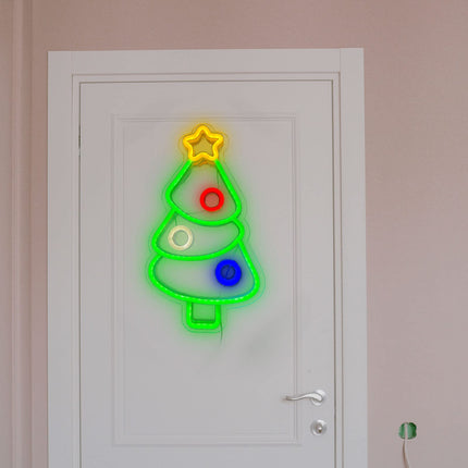 Christmas Neon Signs for Wall Decor USB Operated Neon Art Decorative Lights for Home Office Bar Pub Club Party Supplies Idea (Christmas Tree)