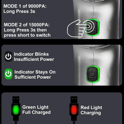 Car Vacuum Cleaner 15000Pa High Power Wireless Handheld Vacuum, 3 In 1 Multifunctional Cordless Vacuum With Brushless Motor, Portable Mini Vacuum Cleaner Rechargeable For Car Detailing, Home