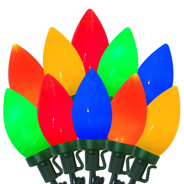 C9 LED Christmas Lights Outdoor, 25Ft Multicolor Christmas Lights with 25 LED Colored Light Bulbs, Vintage Christmas Lights for Indoor Outdoor Christmas Tree Roofline Party Wedding Christmas Decor