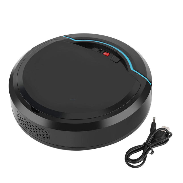 Robot Vacuum Cleaner, Usb Rechargeable Automatic Smart Robot Vacuum Floor Cleaner Household Sweeping Machine Black